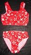 Girls 7-16 2-piece Swimwear Crop Top Bikini Red Bandana