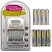 Hitech- Quick Charger with LCD Indicator & 4 AA and 4 AAA Rechargeable Batteries for ...