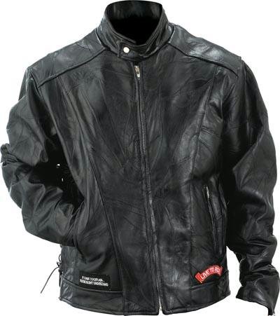 Diamond Plate Leather Motorcycle Jacket Med (Mens 34-36 Ladies 10-12)
