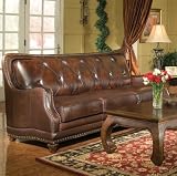 Biltmore Hand Rubbed Button Tufted Leather Sofa
