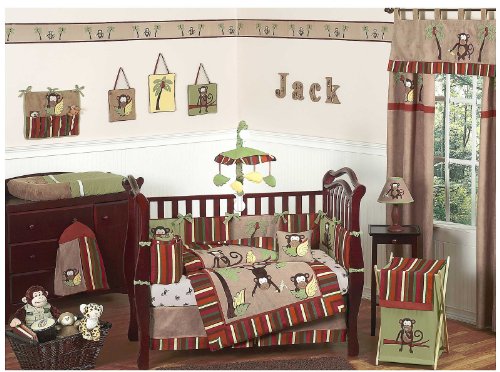 Monkey Baby Bedding 9pc Boys Crib Set