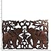 Jubilant Thai Elephant Duo Hand Carved Teak Wood Wall Art Relief Panel - Fair Trade Handicraft by Thai Artisans