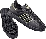 Adidas Superstar II 2 Originals Leather Trainers Black/Gold UK 8.5