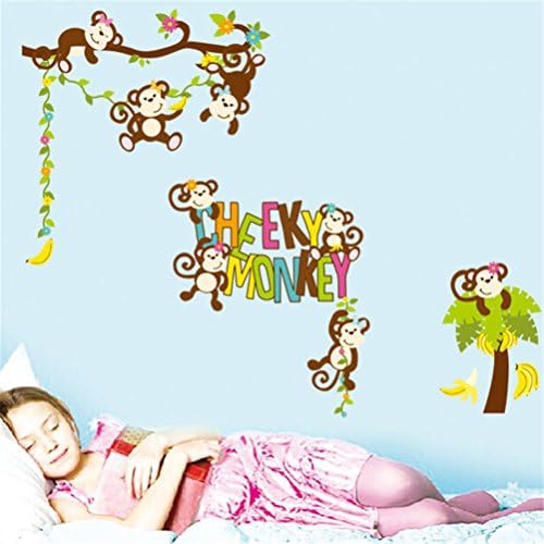 Monkey Design Wall Decals Stickers DIY Removable Wall Decal for Living Room Home Art Decor