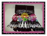 34pc Studio Pro Makeup Make Up Cosmetic Brush Set Kit w/ Leather Case - For Eye Shadow, Blush, Concealer, Etc.