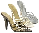 BCBG BCBGirls Aser Silver Woven Lam/Metallic Sandal Shoe
