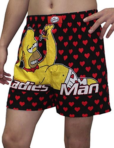 THE SIMPSONS Mens Functional Button Fly Boxer Shorts / Underwear L Multicolor