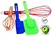 Color Chef, Silicone Cookware Set, 2 Whisks (Large and Small), 2 Spatulas (Full and Half), Vibrant Red, Orange, Green and Blue Colors, Gift Box Included, Every Kitchen Deserves A Little Color