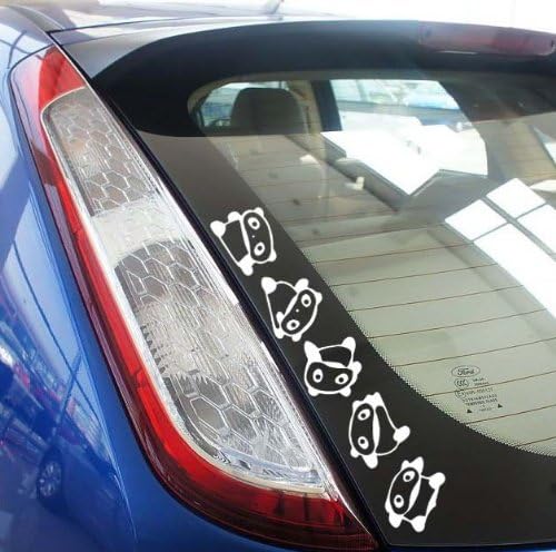 Happy Panda Style Car Decoration Sticker White Color DF-026W