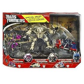 Transformers-Starscream Optimus Prime and Arcee Battle Damage Exclusive, 3 Pack