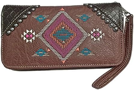 Southwest Aztec Embroidered Women's Leather Wallet