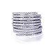 Rhodium Plated Sterling Silver Right Hand Stackable 3 Rings In The Back by Hinges with CZ ( Size 5 to 9)