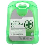 AMOS 25 Piece First Aid Emergency Kit Car Bike Travel Home Office Workplace Holiday Camping Small Compact Portable Medical Set