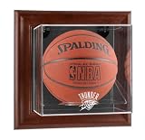 Oklahoma City Thunder Framed Wall Mounted Logo Basketball Display Case