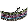 Large Black With Multi Color Crystal 4" Hair Barette Clip