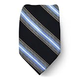 MK-365 - Brand Name Designer Michael Kors Silk Tie - Black - Brown - Blue - Silver