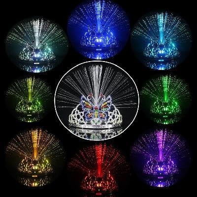 Flash Colorful Led Light 8 Colors Dancing Party Headgear Butterfly Crown Fiber-optic Headband