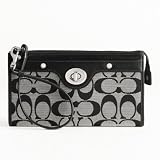 Coach Penelope Signature Zippy Black Wallet