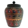 Handmade Black Lacquer Decorative Jar With Intricately Hand-etched Design (Thailand)