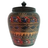 Handmade Black Lacquer Decorative Jar With Intricately Hand-etched Design (Thailand)