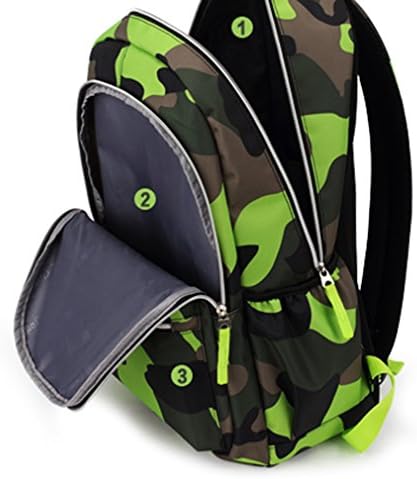 Elementary School Boys Book Bag Kids Schoolbag Camo Backpack Small Green