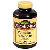 Nature Made Potassium Gluconate Supplement Tablets, 550 mg, 500-Count Bottles (Pack of 2)