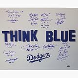 Los Angeles Dodgers Greats Autographed Think Blue 16 x 20 Photograph with Years Played Inscript