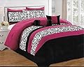 7 Piece Luxurious Pink Comforter Set for Queen Size Bed includes Quilted Comforter Bedskirt Pillows Shams Dubai Collection