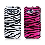 HTC Evo Shift 4G - TWO (2) Design Hard Plastic Skin Case Covers (Black/Whit ....