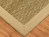 "Tradition" Seagrass Made of 100% Natural Seagrass Rugs 8' x 10', Wide Cotton-Twill Border, Non-Slip Latex Backing