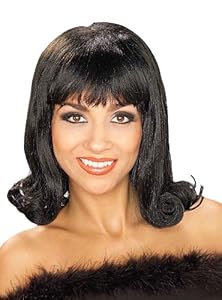 Forum Novelties Women's 60's Flip Curly Costume Wig, Black, One Size