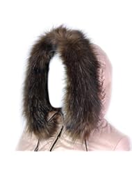 Apparel: Futrzane Trim Hood Faux Fake Fur Hood Winter for Jacket Ski Collar Wrap Shawl (Brown)