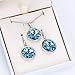 Necklace and Earring Set, Perfect if You Love Fashionable Jewelry, All Occasions, Gifts - Aquamarine Swarovski Element Crystal