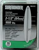 Surebonder 500-212G, 16 Gauge 2-1/2" Straight Finish Nails - 1000 cnt