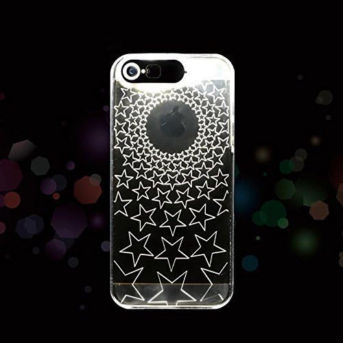 PhoneOnSale-Flash Up Light Sparking Style Cases Luminous Shining Clear Back Cover for iPhone 5 5S(iphone 5 5S stars)