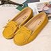 SUNROLAN Women's Polyurethane Suede Moc Toe Penny Loafers Slip On Flat Kitly Moccasin Shoes