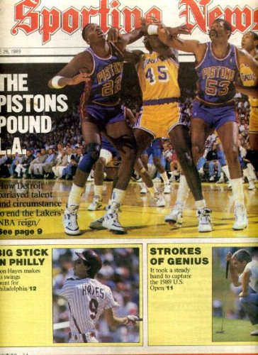 Sporting News June 26 1989 Detroit Pistons/Los Angeles Lakers Cover, Joe Dumars, Von Hayes/Philadelphia Phillies