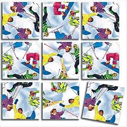 B Dazzle Skiing Scramble Squares 9 Piece Puzzle