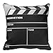 Cukudy Christmas Pillowcases Santa Claus Snowflake Throw Pillow Case Covers Flannel Red 18