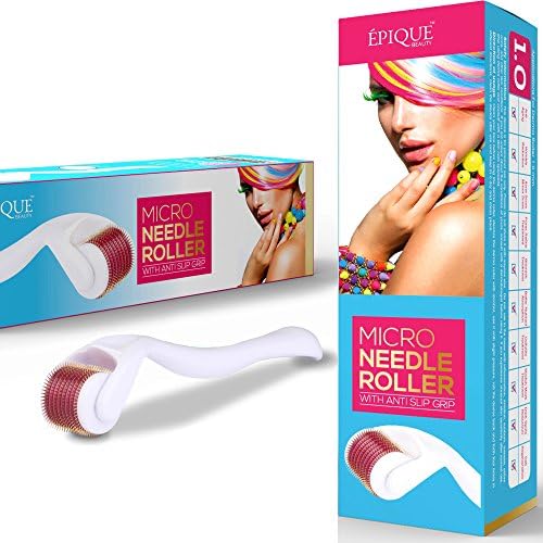 Best Derma Roller for Stretch Marks, Acne Scars, Cellulite, Wrinkles, Fine Lines - Bonus Collagen Eye Patch - Derma Roller for Body and Face - Titanium Microneedle 1.0 Mm