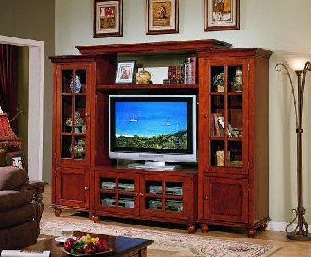 Contemporary Style Wood Entertainment Center Cabinet