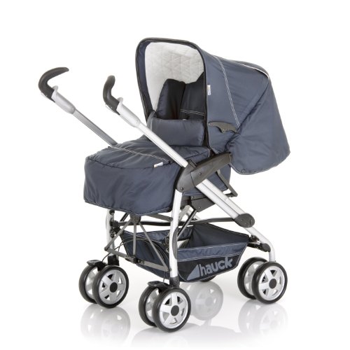 Imagen 3 de Hauck 122501 Eagle All in One - Carrito convertible con capazo, saco para las piernas, bolsa para pañales, capota, silla de coche (grupo 0+), color azul marino