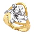 14K Two-Tone Gold Diamond Cluster Ring