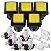 BQLZR Yellow and Black 33 x 33mm Square Shape LED Illuminated Push Button Large Machinery 12V Switch Pack of 5