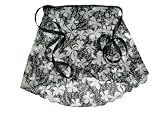 Black & White Floral Sparkle Wrap Ballet Skirt w/matching Hair Scrunchie S/M Adult/ Large child
