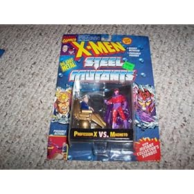 3 inch Die Cast Professor X VS. Magneto Action Figures - Marvel Comics X-Men Steel Mutants with Mutant Collectors Card
