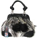 Pep Rally Black Faux Fur Hobo: Black Hobo