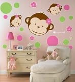 Pink Mod Monkey Giant Wall Decals
