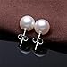 Feramox Sterling Silver Freshwater Pearl Earrings Round Ball Studs for Women Girls