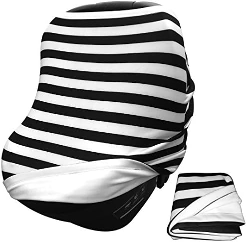 Soft, Warm &amp; Cozy Thick Cotton/Spandex 5-in-1 Car Seat Canopy, Shopping Cart Cover, Nursing Cover, Stroller Shade and High Chair Cover